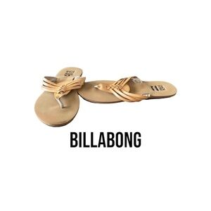 BILLABONG Sandals | Women's Medium | Tan | Basket Weave Design